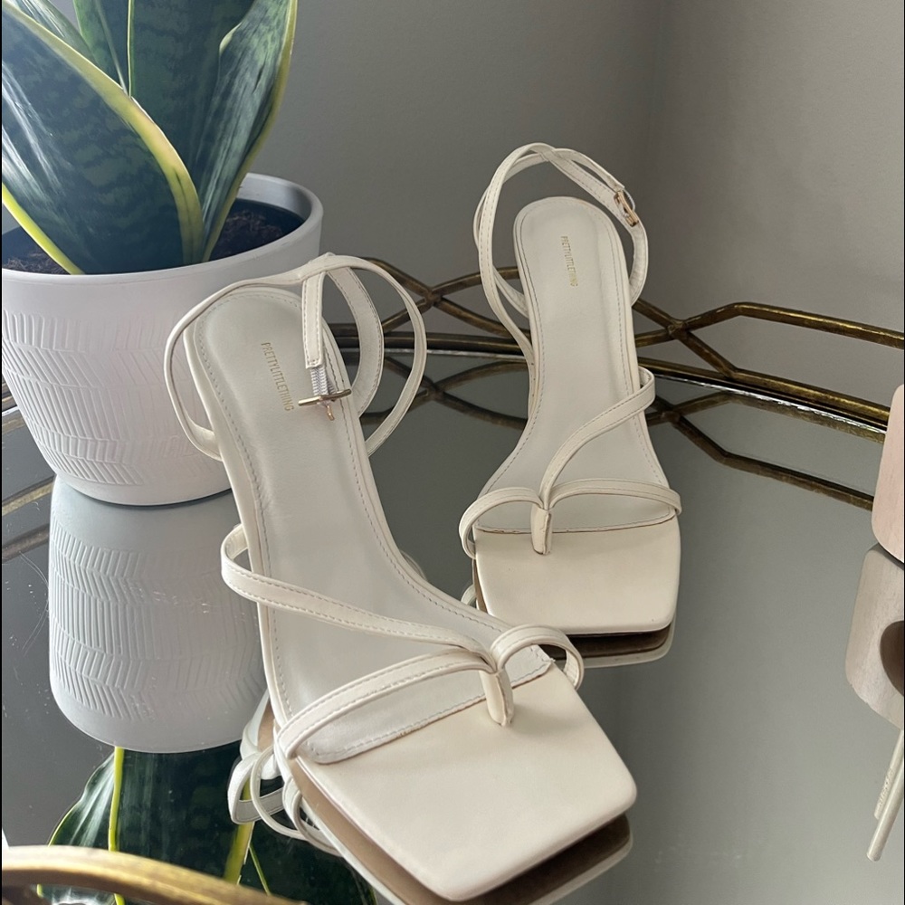 Pretty Little Thing White Heels